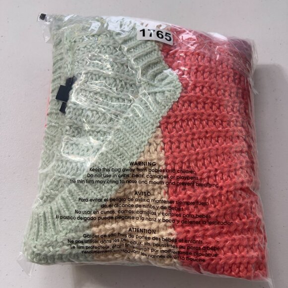 Torrid Plus Women's Multi Stripe Pullover V-Neck Long Sleeve Knit Sweater 1X - Picture 9 of 9